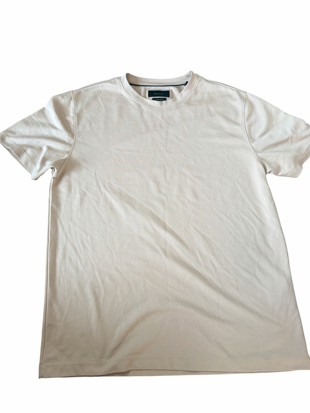 Porter & Ash Soft Men's Crew Neck T-Shirt in cream Everyday T Small